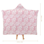 Pink Hawaiian Floral Kids Hooded Blanket 100cm x 130cm Kids Hooded Blanket Plants Printed Offshore