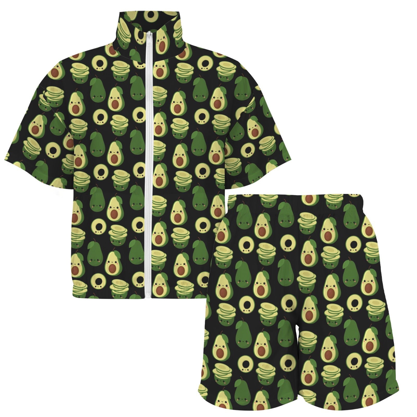 Cute Avocados Women's Windbreaker Short Set Women's Windbreaker Short Set Food Printed Offshore