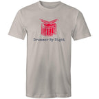 Drummer By Night - Mens T-Shirt Light Grey Mens T-shirt Music Printed In Australia