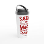 Personalised - Science, It&#39;s Like Magic But Real - White 15oz Stainless Steel Travel Mug Personalised Travel Mug funny science