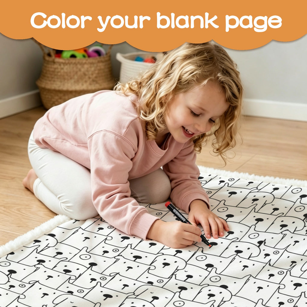Dog Crowd Colour Your Own Blanket 100×150cm