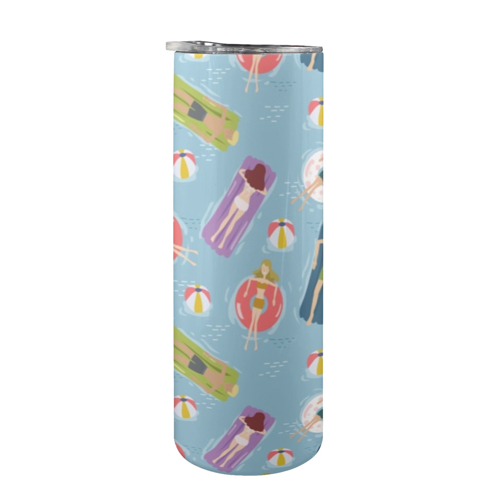 Beach Float - 20oz Tall Skinny Tumbler with Lid and Straw