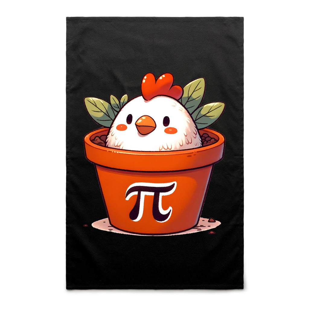 Chicken Pot Pi - AS Colour Tea Towel Black One Size Tea Towel animal Maths Printed In Australia