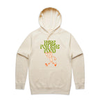 Here For The Food - Mens Hoodie Ecru Mens Hoodie Food Printed In Australia