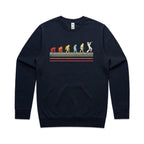 Trumpet Player Evolution - AS Colour Stencil Crew Sweatshirt Navy Sweatshirt Music Printed In Australia