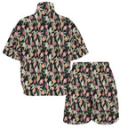Tulips Women's Windbreaker Short Set Women's Windbreaker Short Set Plants Printed Offshore