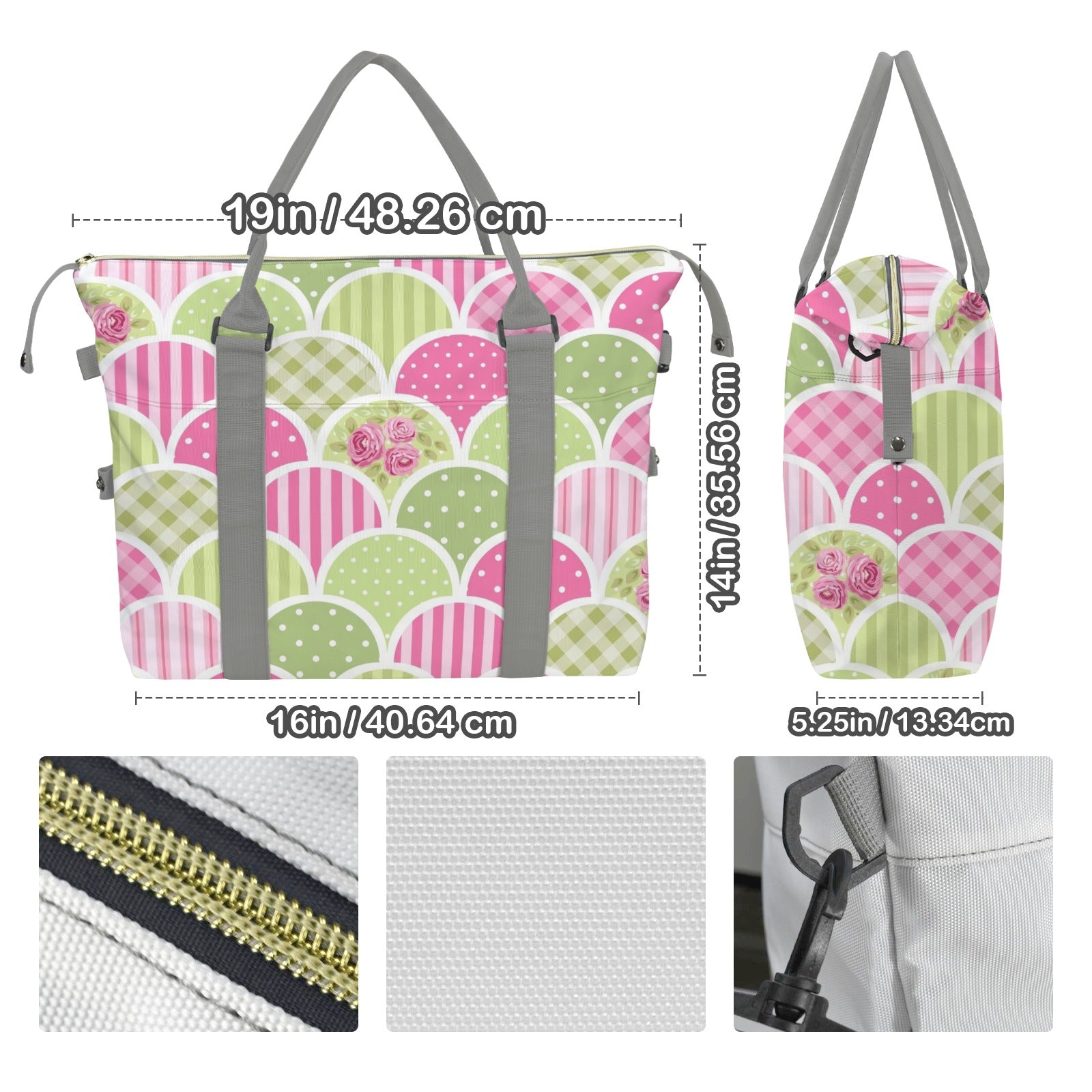 Floral Tabs Duffle Bag-Simple (Model 1715) Duffle Bag-Simple (1715)