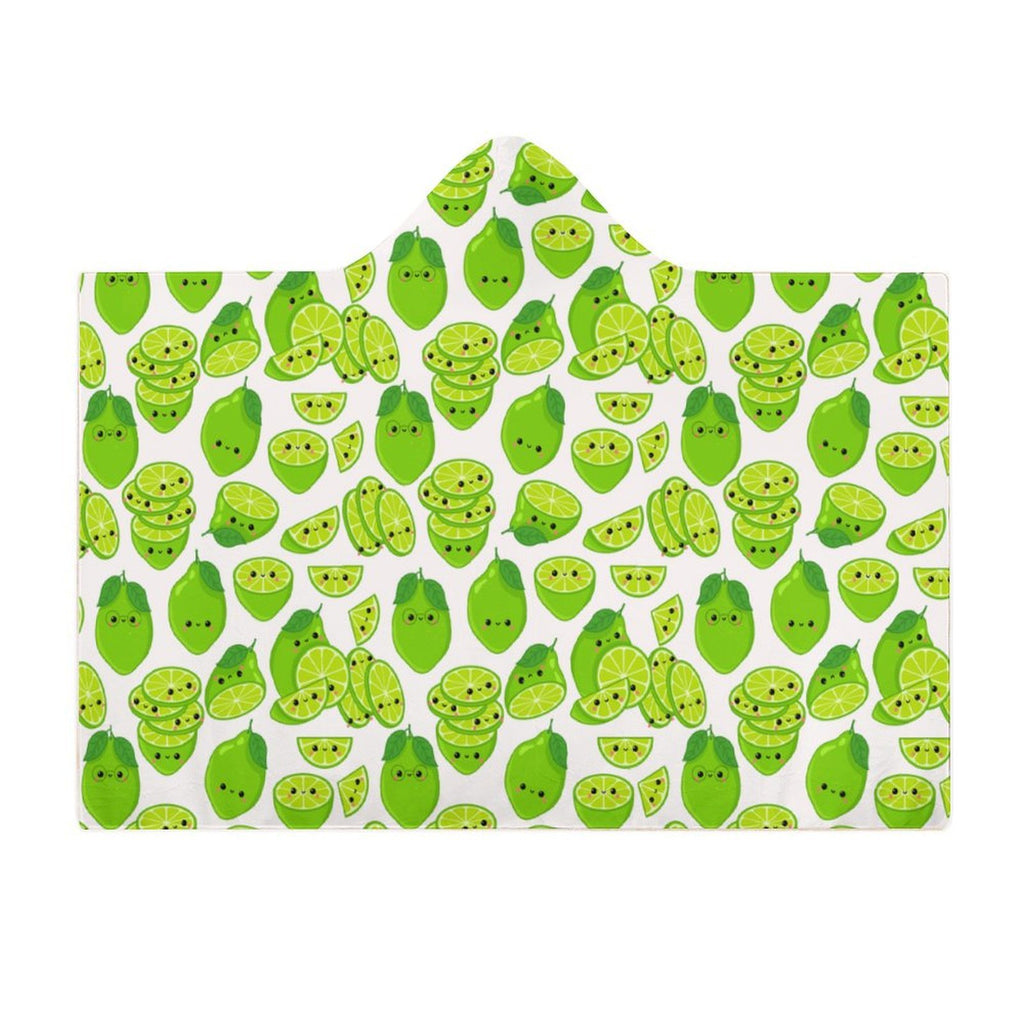 Cute Limes Kids Hooded Blanket 100cm x 130cm Kids Hooded Blanket Food Printed Offshore