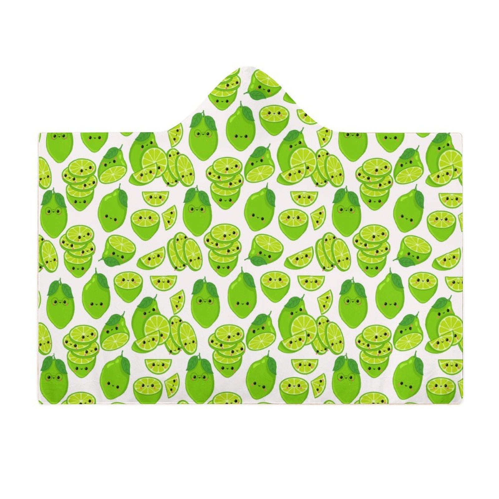 Cute Limes Kids Hooded Blanket 100cm x 130cm Kids Hooded Blanket Food Printed Offshore