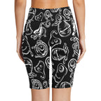 Monsters In Black And White Women's Bike Shorts With Side Pockets Women's Bike Shorts Printed Offshore Sci Fi