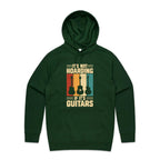 It's Not Hoarding If It's Guitars - Mens Hoodie Forest Green Mens Hoodie Music Printed In Australia