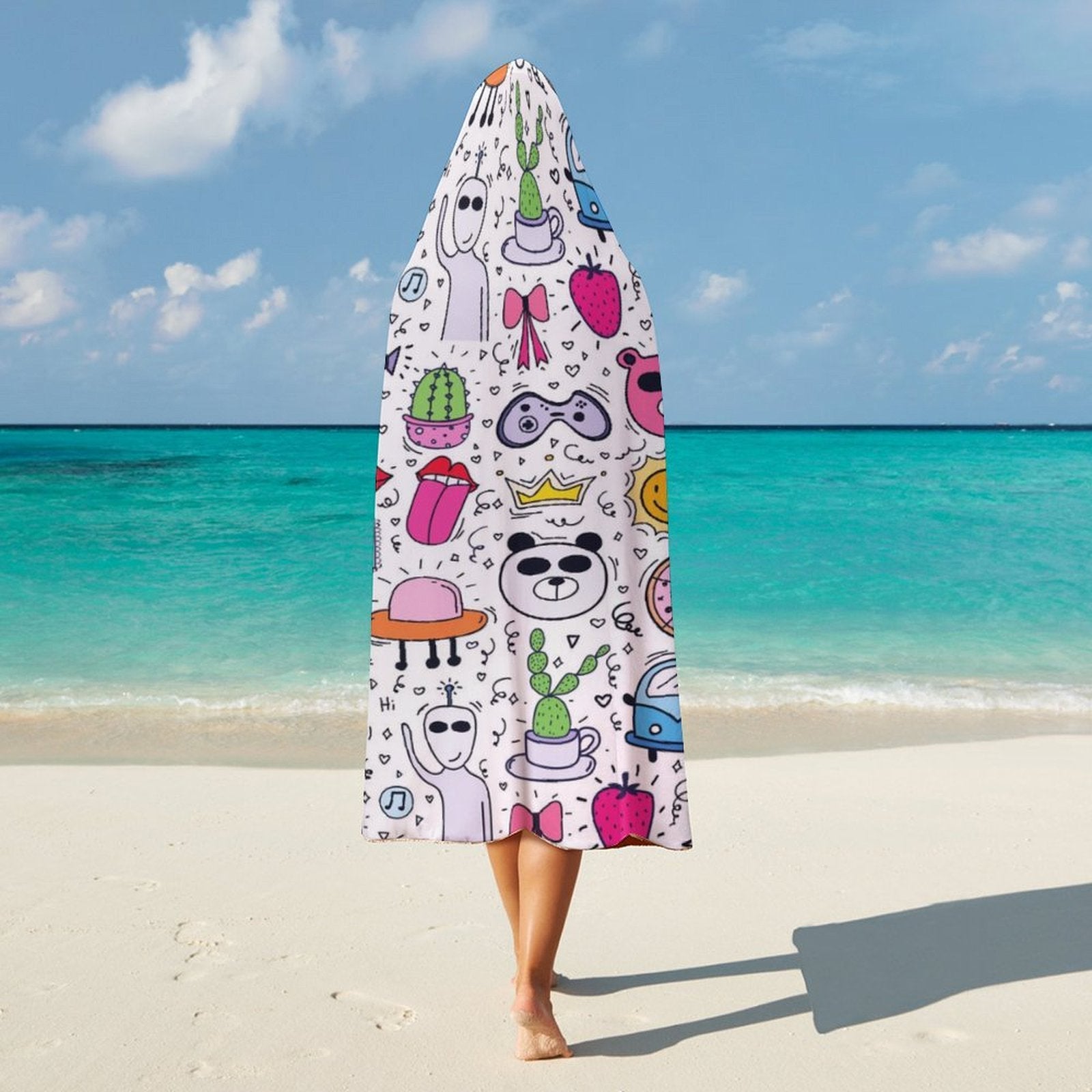 Bright Life Kids Hooded Blanket 100cm x 130cm Kids Hooded Blanket Printed Offshore
