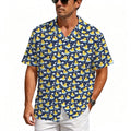 Rubber Ducks On Dark Men's Crinkle Hawaiian Shirt