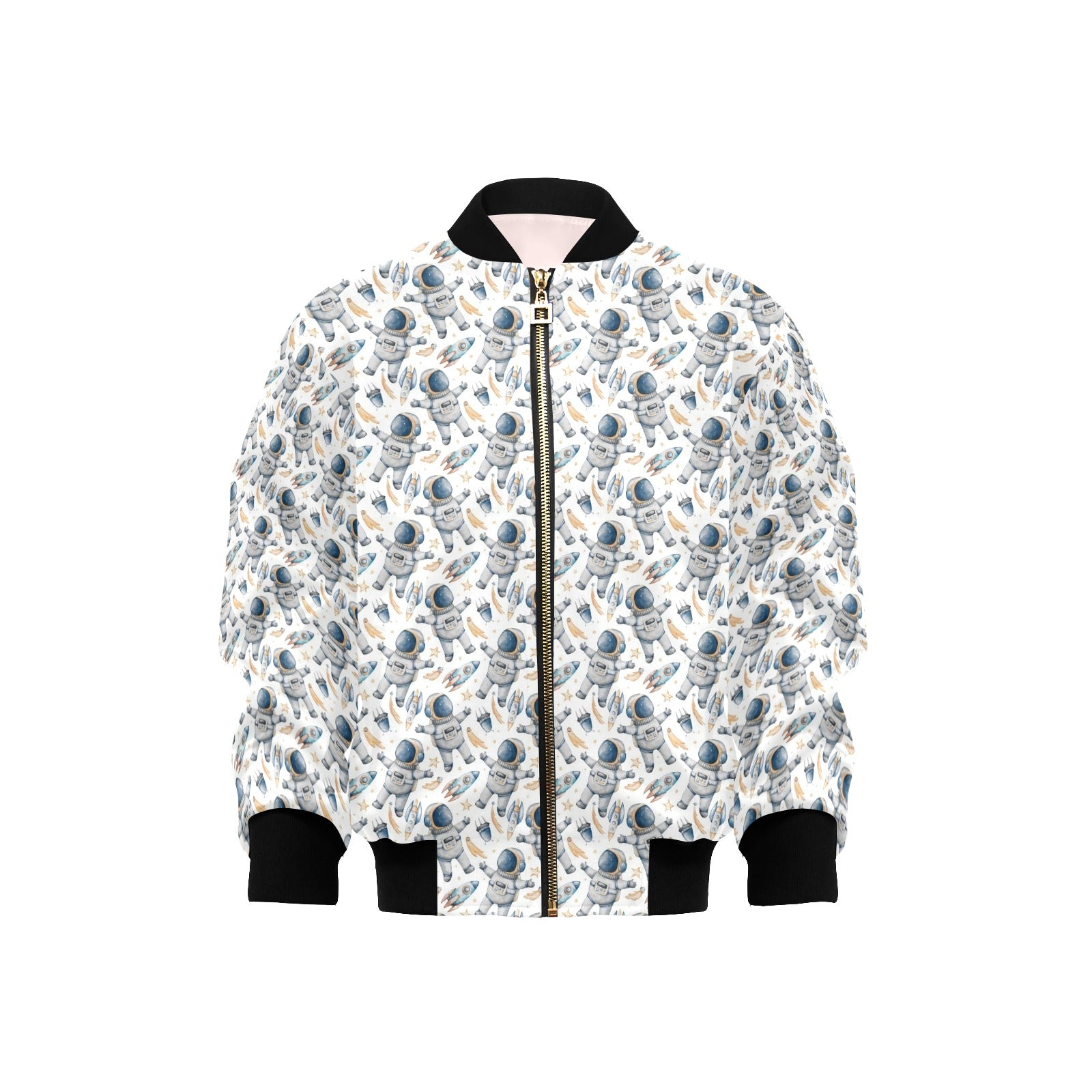 Astronauts And Rocket Ships Kids Bomber Jacket