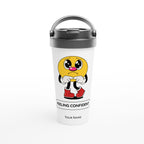 Personalised - Feeling Confident - White 15oz Stainless Steel Travel Mug Default Title Personalised Travel Mug Globally Fulfilled