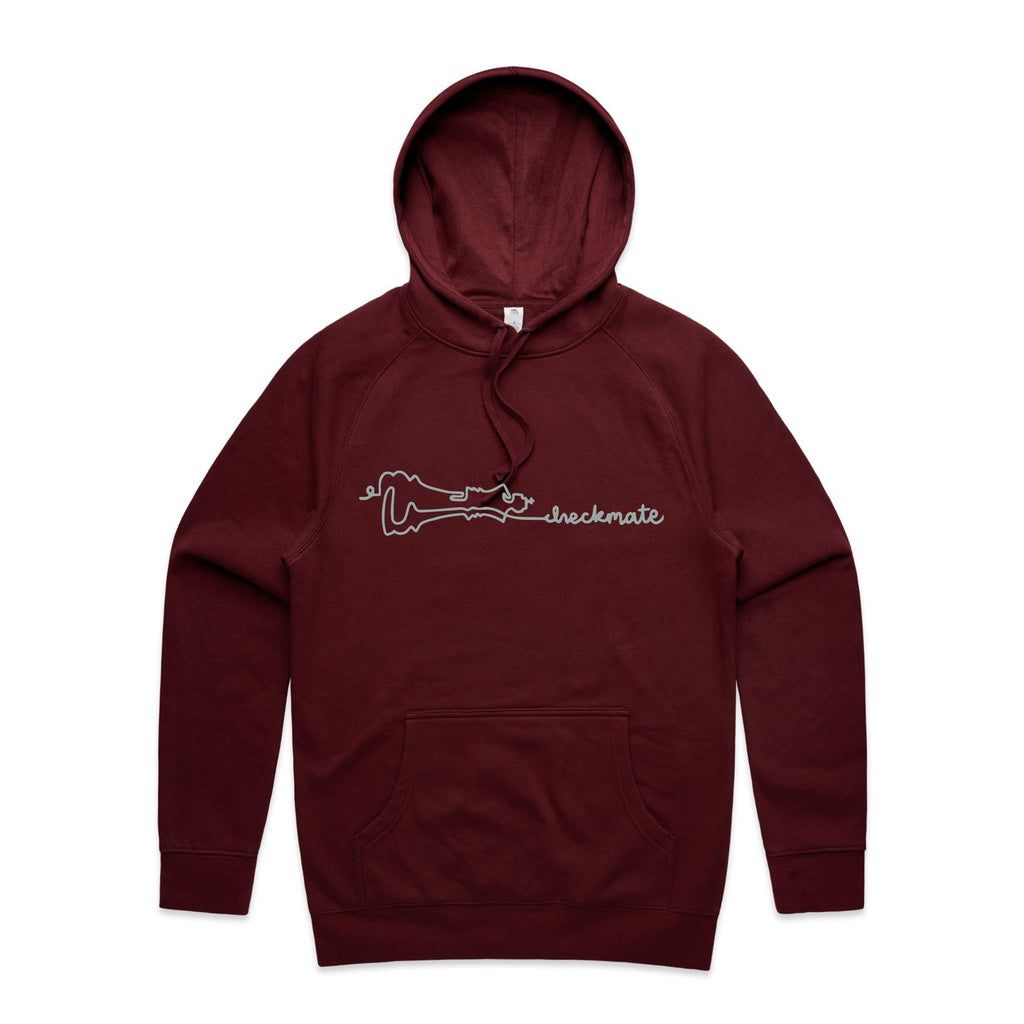 Checkmate, Chess - Mens Hoodie Burgundy Mens Hoodie Chess Games Printed In Australia