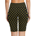 Yellow Lightning Women's Bike Shorts With Side Pockets Women's Bike Shorts comic Printed Offshore