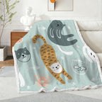 Cat Stretch - Double-Layer Fleece Blanket 51"x59"