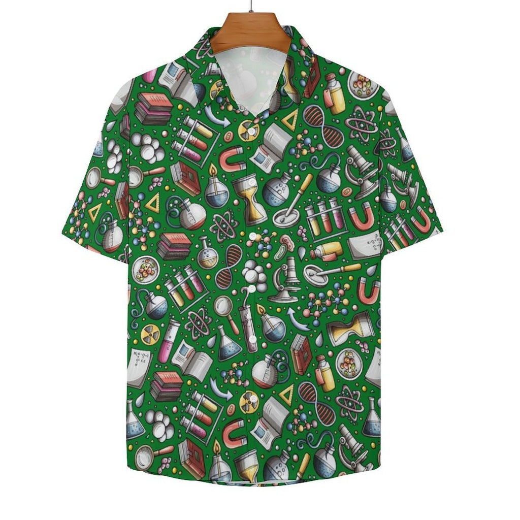 Science Love Women's Collared Pocketless Short Sleeve Shirt