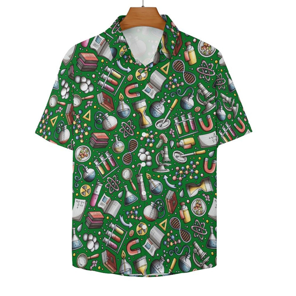 Science Love Women's Collared Pocketless Short Sleeve Shirt
