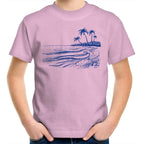 Surf Beach - Kids Youth T-Shirt Pink Kids Youth T-shirt Printed In Australia Summer Surf