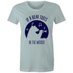If A Bear Toots In The Woods, Trumpet Player - Womens T-shirt Pale Blue Womens T-shirt animal Music Printed In Australia