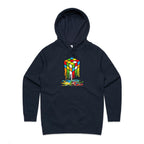 Melting Cube - Womens Hoodie Navy Womens Hoodie Games Printed In Australia