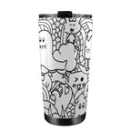 Black And White Creatures - 20oz Mobile Tumbler with Lid (Black Lock) 20oz Travel Mug Printed Offshore Sci Fi