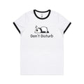 Panda, Don't Disturb Women's AS Colour Ringer Tee White Black Womens Ringer T-shirt animal Printed In Australia