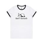 Panda, Don't Disturb - Women's Ringer Tee White Black Womens Ringer T-shirt animal Printed In Australia