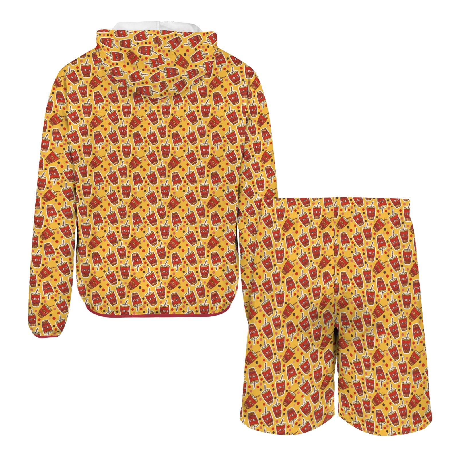 Cola Men's Lightweight Sun Hoodie & Shorts Set Men's Lightweight Sun Hoodie & Shorts Food Printed Offshore
