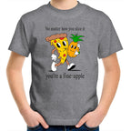 Pineapple And Pizza - Kids Youth T-Shirt Grey Marle Kids Youth T-shirt Food Printed In Australia