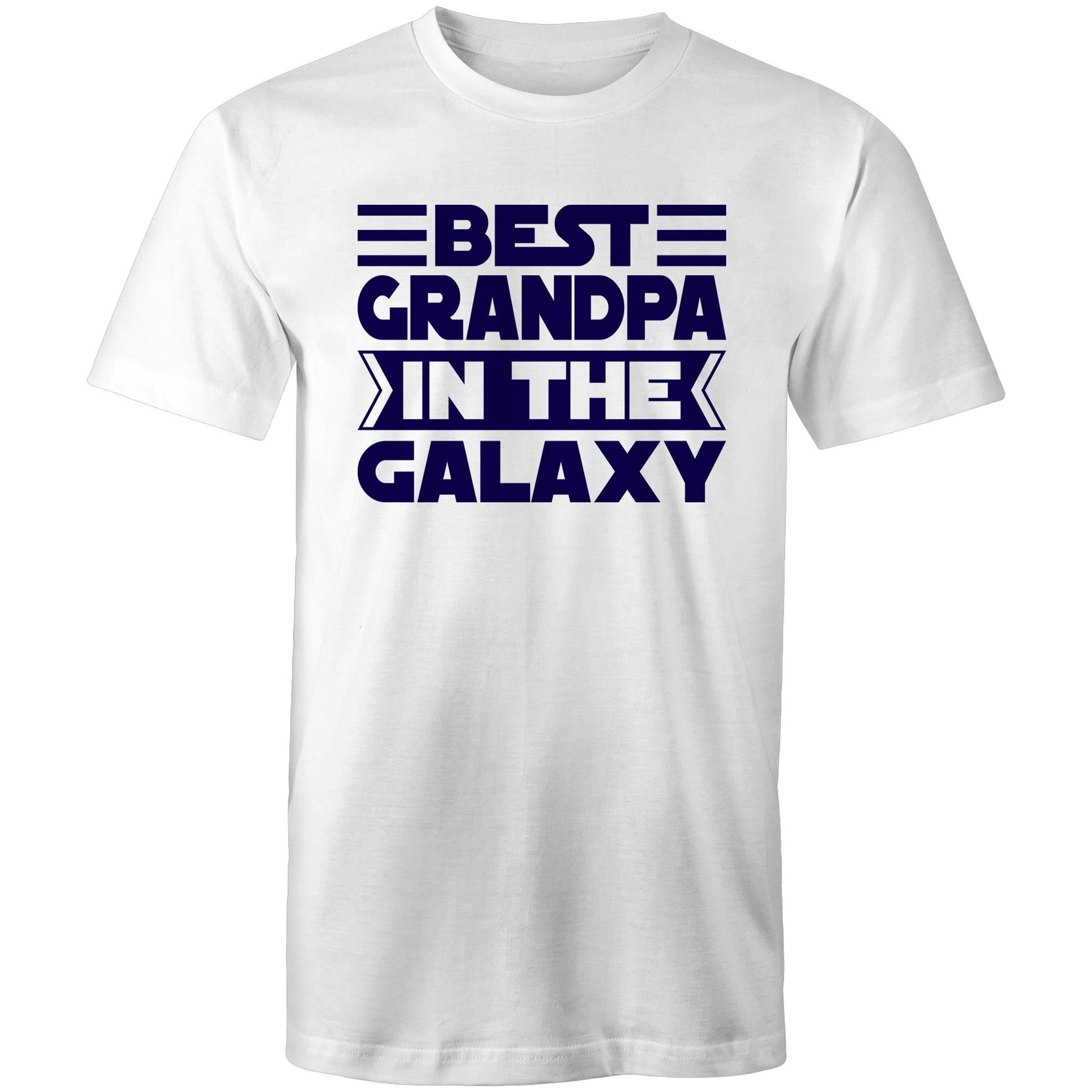 Best Grandpa In The Galaxy - Mens T-Shirt White Mens T-shirt Dad Printed In Australia
