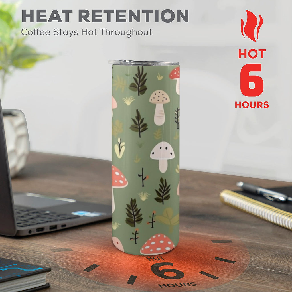 Toadstools - 20oz Tall Skinny Tumbler with Lid and Straw