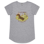 Dachshund, I've Got Friends In Low Places Women's AS Colour Scoop Neck T-Shirt Grey Marle Womens Scoop Neck T-shirt animal Printed In Australia