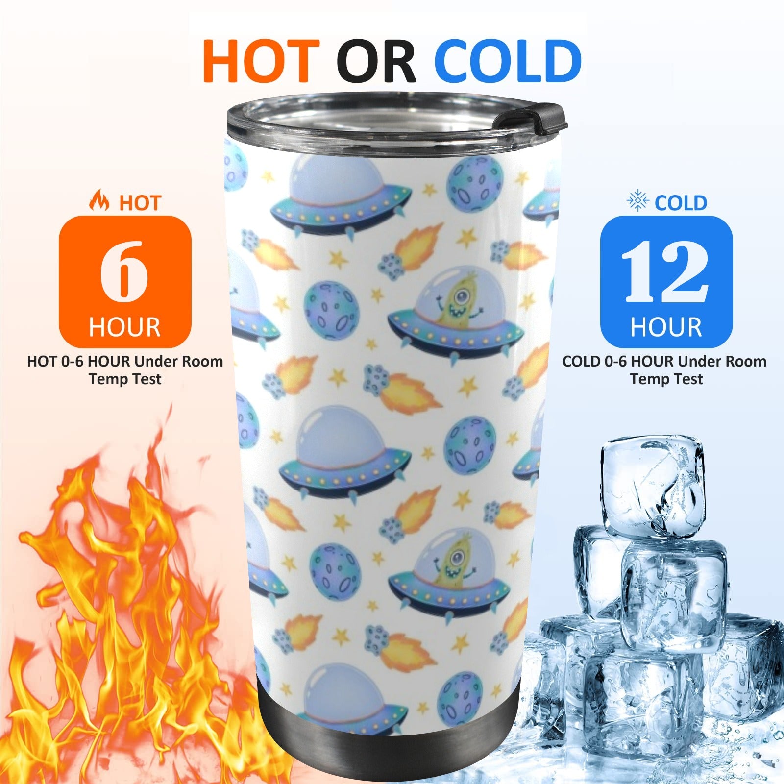 UFO's 20oz Mobile Tumbler with Lid (Black Lock) 20oz Travel Mug Printed Offshore Sci Fi
