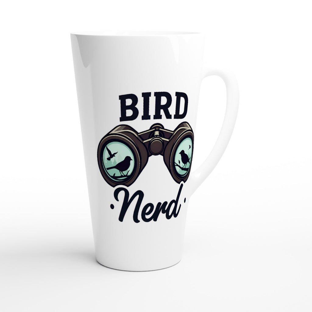 Bird Nerd - White Latte 17oz Ceramic Mug Latte Mug animal Globally Fulfilled