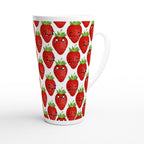 Strawberry Characters - White Latte 17oz Ceramic Mug Latte Mug food Globally Fulfilled