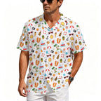 Beach Time Men's Crinkle Hawaiian Shirt