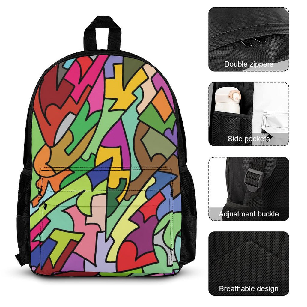Abstract Colour - Three Piece Backpack Set