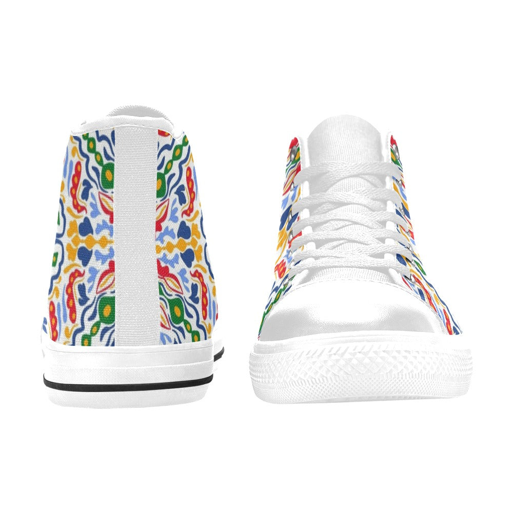 Bright Burst - Men's High Top Canvas Shoes