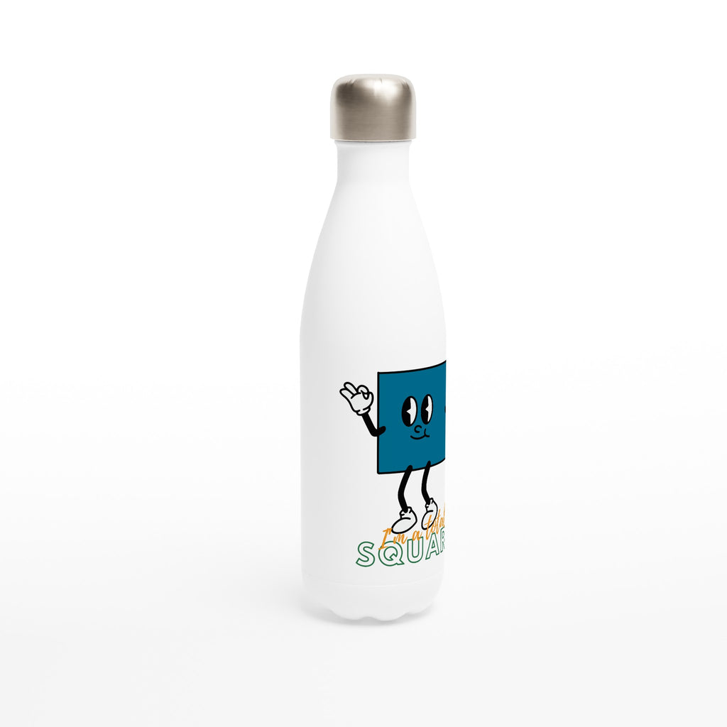 I'm A Total Square - White 17oz Stainless Steel Water Bottle White Water Bottle Globally Fulfilled Maths Science