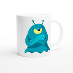 Blue Monster - White 11oz Ceramic Mug White 11oz Mug Globally Fulfilled Sci Fi
