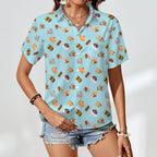 Classic Aussie Food Icons Women's Short-Sleeve Button Up Shirt