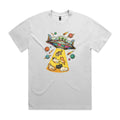 UFO Cat Abduction AS Colour Heavy Faded Tee Unisex Faded White Heavy Faded T-shirt animal Printed In Australia Sci Fi