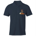 Cat Surfing On Pizza AS Colour Chad Polo Shirt