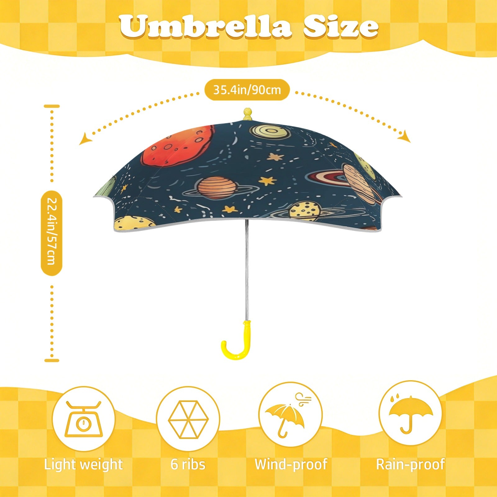 Galaxy Kids Safe Round Corner Umbrella Kids Safe Round Corner Umbrella Printed Offshore Space