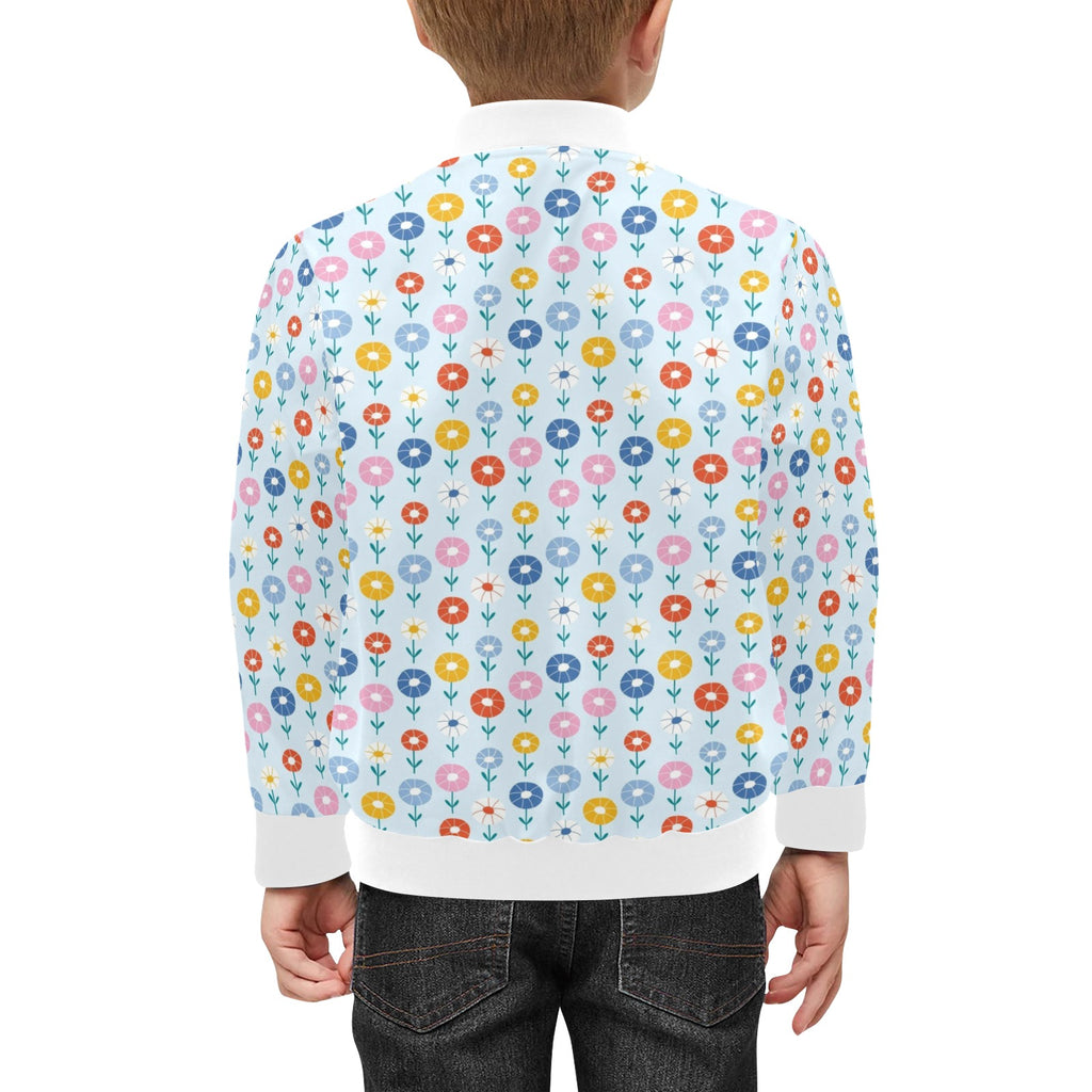 Abstract Cute Flowers Kids Bomber Jacket