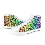 Rainbow Leopard Print - Kids' High Top Canvas Shoes Kids High Top Canvas Shoes animal Printed Offshore