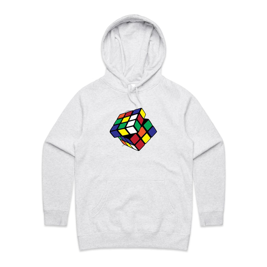 Game Cube - Womens Hoodie White Marle Womens Hoodie Games Printed In Australia